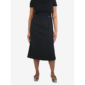 Prada-Black A-line wool midi skirt - size UK 14-Black
