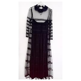 Red Valentino-Lace Long Gown.-Black