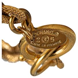Chanel-Collier pendentif médaillon CC doré Chanel-Doré