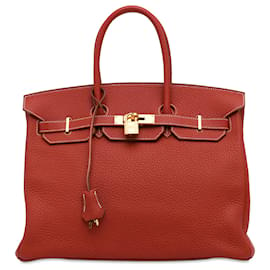 Hermès-Hermes rojo 2003 Birkin de Togo 35-Roja