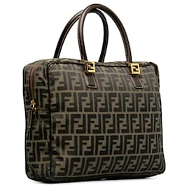 Fendi-Fendi Brown Zucca Business Bag-Brown