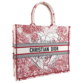 Dior-Grand cabas livre brodé D-Royaume d'Amour blanc Dior-Blanc,Rouge