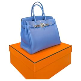 Hermès-Birkin 30cm-Azul