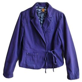 Chaqueta corta Sonia Rykiel de algodón azul real Azul