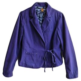 Sonia Rykiel Blue Cotton Short Jacket Blue