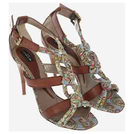 Etro-Etro sandals from leather and fabric-Brown,Multiple colors