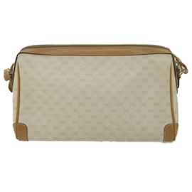 Gucci-GUCCI Micro GG Canvas Shoulder Bag PVC Beige Auth fm3171-Beige