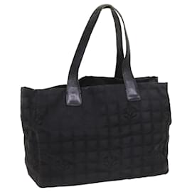 Chanel-CHANEL New travel line Tote Bag Nylon Black CC Auth 65182-Black