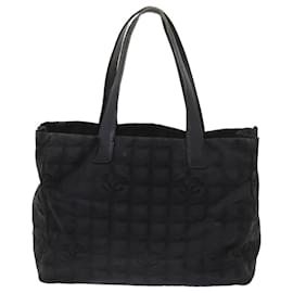 Chanel-CHANEL Nouvelle ligne de voyage Tote Bag Nylon Noir CC Auth 65182-Noir
