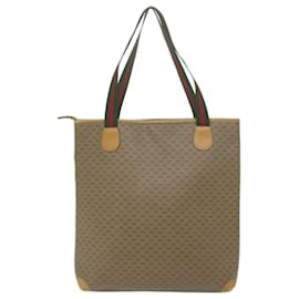 Gucci-GUCCI Micro GG Supreme Web Sherry Line Tote Bag Beige 002 39 0163 Auth ep3193-Beige