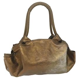Loewe-LOEWE Handtasche Leder Gold Ton Auth bs11773-Andere