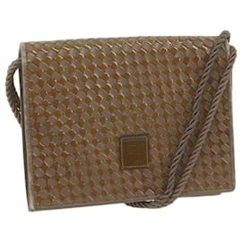 Fendi-FENDI Shoulder Bag Leather Brown Auth ti1511-Brown
