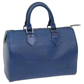 Louis Vuitton-Louis Vuitton Epi Speedy 25 Bolsa de Mão Azul Toledo M43015 Autenticação de LV 64819-Outro