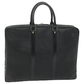 Louis Vuitton-LOUIS VUITTON Epi Porte Documentos Voyage Business Bag Black M54472 Ep de autenticação2969-Preto
