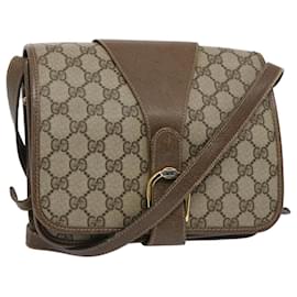 Gucci-GUCCI GG Supreme Shoulder Bag PVC Leather Beige 93 02 023 Auth ep3077-Beige