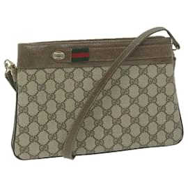 Gucci-GUCCI GG Canvas Web Sherry Line Shoulder Bag Beige Red 904 02 035 Auth yk10349-Red,Beige