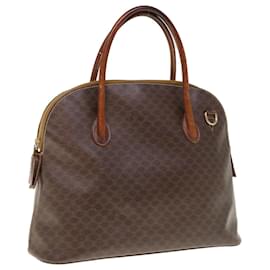 Céline-CELINE Borsa a mano in tela macadam PVC Marrone Auth fm3172-Marrone