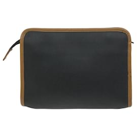 Christian Dior-Christian Dior Clutch Bag PVC Canvas Black Auth bs11617-Black
