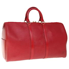 Louis Vuitton-Louis Vuitton Epi Keepall 45 Boston Bag Red M42977 Autenticação de LV 64974-Vermelho