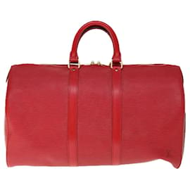Louis Vuitton-Louis Vuitton Epi Keepall 45 Boston Bag Red M42977 Autenticação de LV 64974-Vermelho