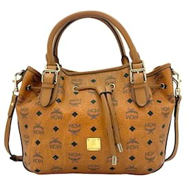 MCM-MCM Drawstring Shoulder Bag Crossbag Bag Cognac Bag Drawstring Shopper-Cognac