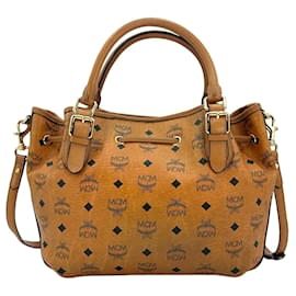 MCM-MCM Drawstring Shoulder Bag Crossbag Bag Cognac Bag Drawstring Shopper-Cognac