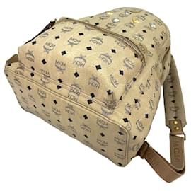MCM-MCM Visetos Stark Rucksack Backpack Medium Elfenbein Logo Print Bag Tasche-Andere