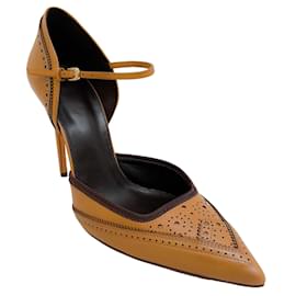 Alexandre Birman-Zapatos de tacón Oxford Millie de cuero color caramelo de Alexandre Birman-Castaño