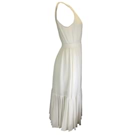 Michael Kors-Michael Kors Collection Optic White Cotton and Silk Crepon Blend Halter Dress-White