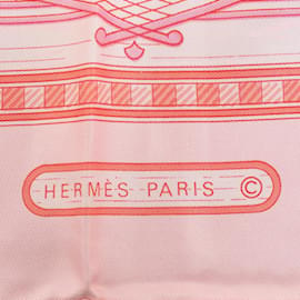 Hermès-Pink Hermes Jeux De Paille Silk Scarf Scarves-Rose
