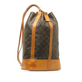 Louis Vuitton-Brown Louis Vuitton Monogram Randonnee GM Backpack-Brown