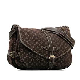 Louis Vuitton-Brown Louis Vuitton Monogram Mini Lin Saumur 30 Sac bandoulière-Marron