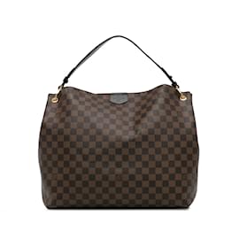 Louis Vuitton-Bolsa Louis Vuitton Damier Ebene Graceful MM Hobo marrom-Marrom