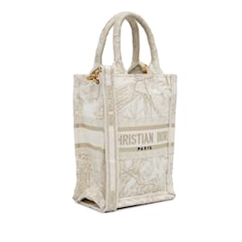 Dior-White Dior Mini Jardin D'Hiver Vertical Book Tote Satchel-Blanc