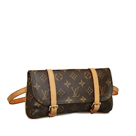 Louis Vuitton-Brown Louis Vuitton Monogram Marelle Pochette Belt Bag-Brown