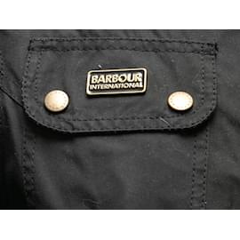 Barbour-Giacca nera con cintura foderata Barbour taglia US 6-Nero