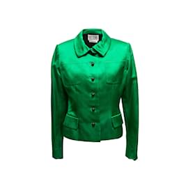Bill Blass-Vintage Green Bill Blass Satin Jacket Size US 12-Green