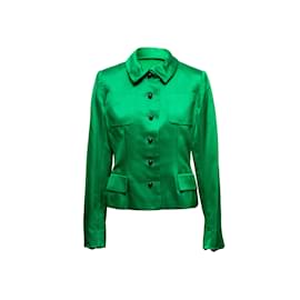 Bill Blass-Vintage Green Bill Blass Satin Jacket Size US 12-Green