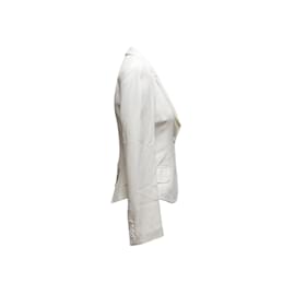 Alexander Mcqueen-White Alexander McQueen Single-Button Blazer Size IT 42-White