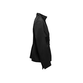 Thierry Mugler-Vintage Black Thierry Mugler Velvet-Trimmed Blazer Size US S-Black