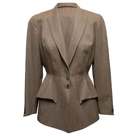 Vintage Taupe Thierry Mugler Wollblazer Größe FR 40 Andere