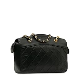 Chanel-Sac à bandoulière en cuir d'agneau matelassé noir Chanel-Noir