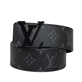 Louis Vuitton-Ceinture réversible noire Louis Vuitton Monogram Eclipse LV Initiales-Noir