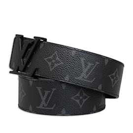Louis Vuitton-Ceinture réversible noire Louis Vuitton Monogram Eclipse LV Initiales-Noir