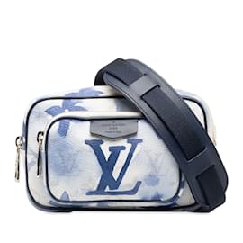 Louis Vuitton-Blue Louis Vuitton Monogram Watercolor Outdoor Pouch Belt Bag-Blue