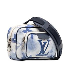 Louis Vuitton-Riñonera para exteriores con monograma en acuarela de Louis Vuitton azul-Azul