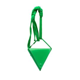 Bottega Veneta-Bolso de mano con correa y bolso triangular de cuero verde de Bottega Veneta-Verde