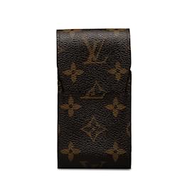 Louis Vuitton-Pitillera marrón con monograma de Louis Vuitton-Castaño