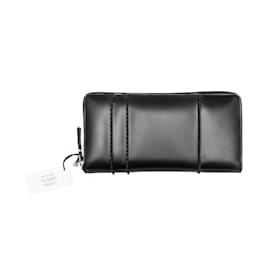 Comme Des Garcons-Black Comme Des Garcons Leather Continental Wallet-Black