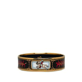 Hermès-Pulsera de disfraz con brazalete ancho de esmalte Hermes de oro-Dorado